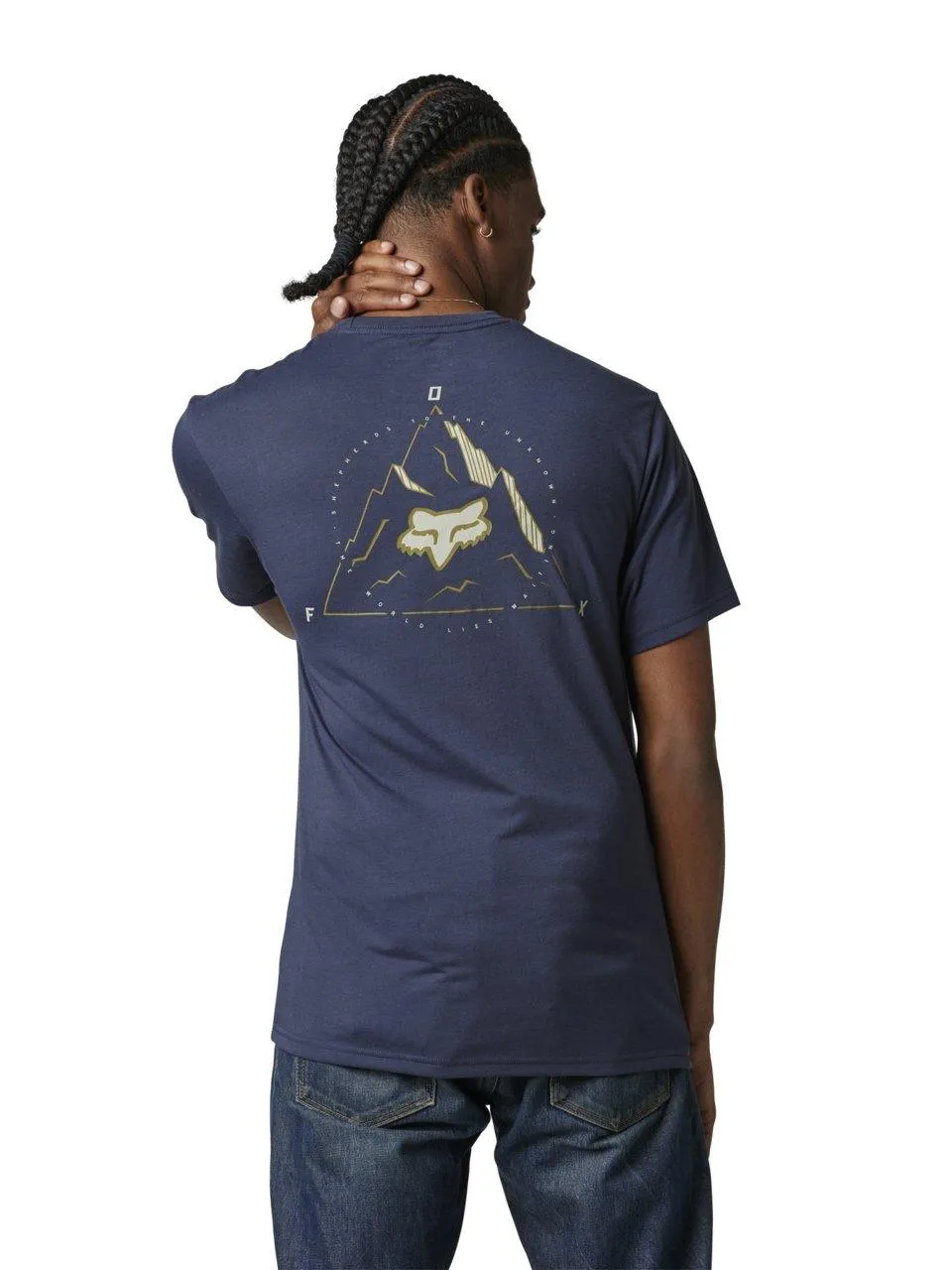 Men's Fox Finisher S/S Tech Tee - Heather Deep Cobalt | Cycle Clothing UK