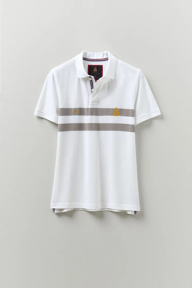 Men's Henley Stripe Polo Shirt from Crew Clothing Company