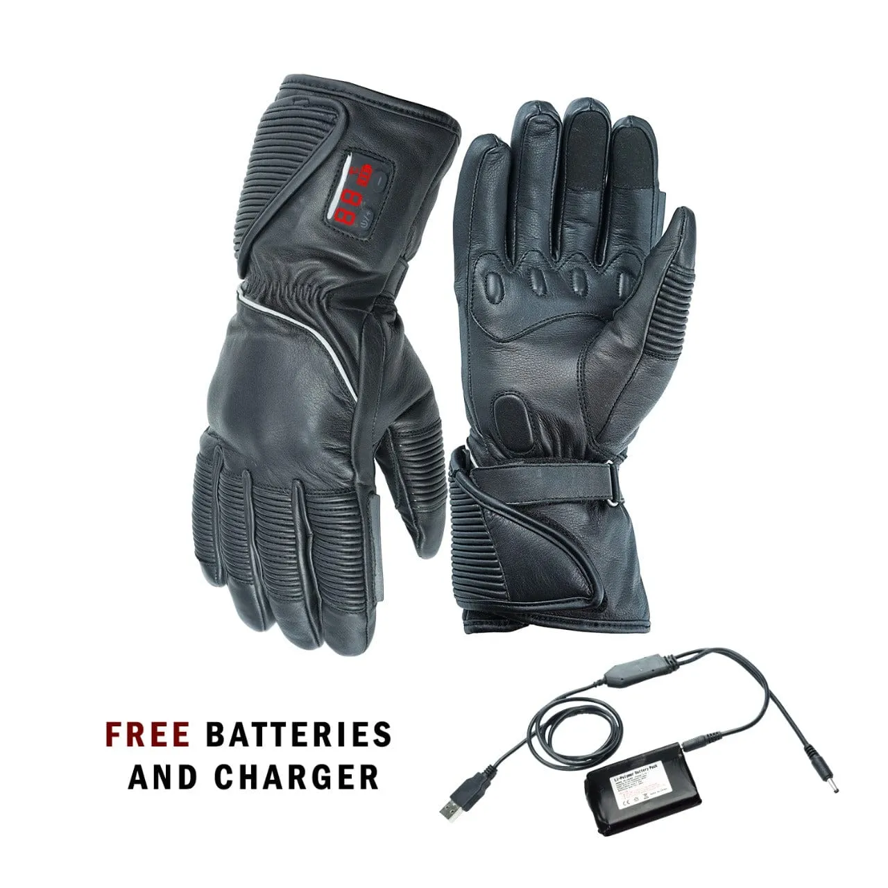 NEO MOTORCYCLE HEATED GLOVES WITH HEAT ADJUSTMENT