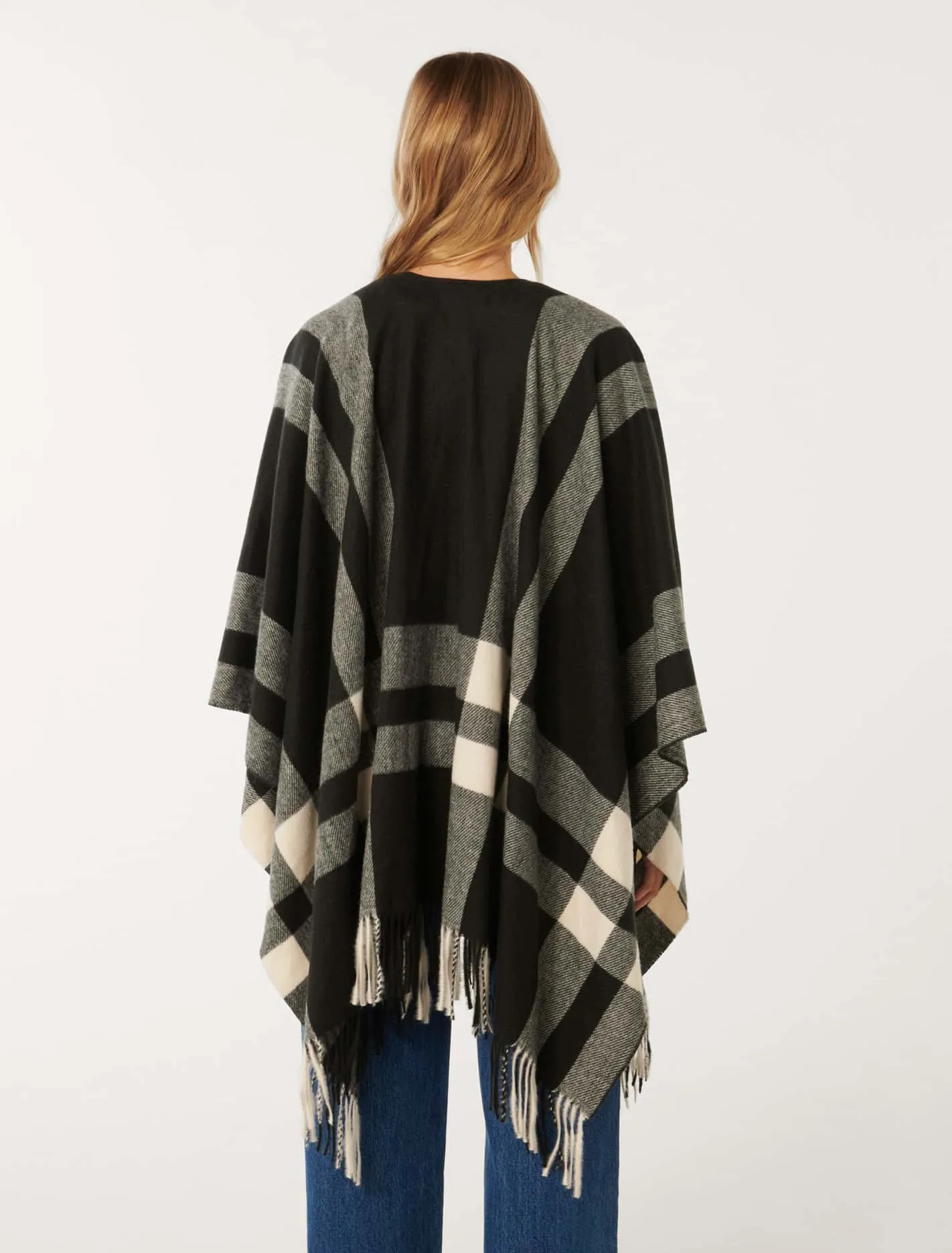 Olivia Check Wrap Cape