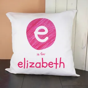 Personalised Pink Initial Cushion Cover