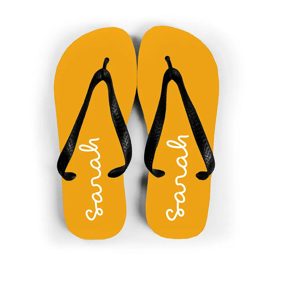 Personalised Summer Style Flip Flops - Medium - Yellow