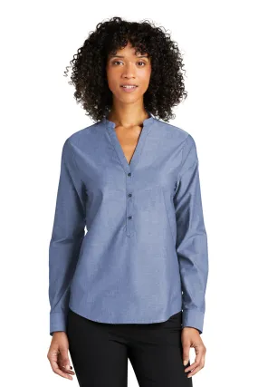 Port Authority Clothing LW382 Port Authority   Ladies Long Sleeve Chambray Easy Care Shirt SKU: LW382