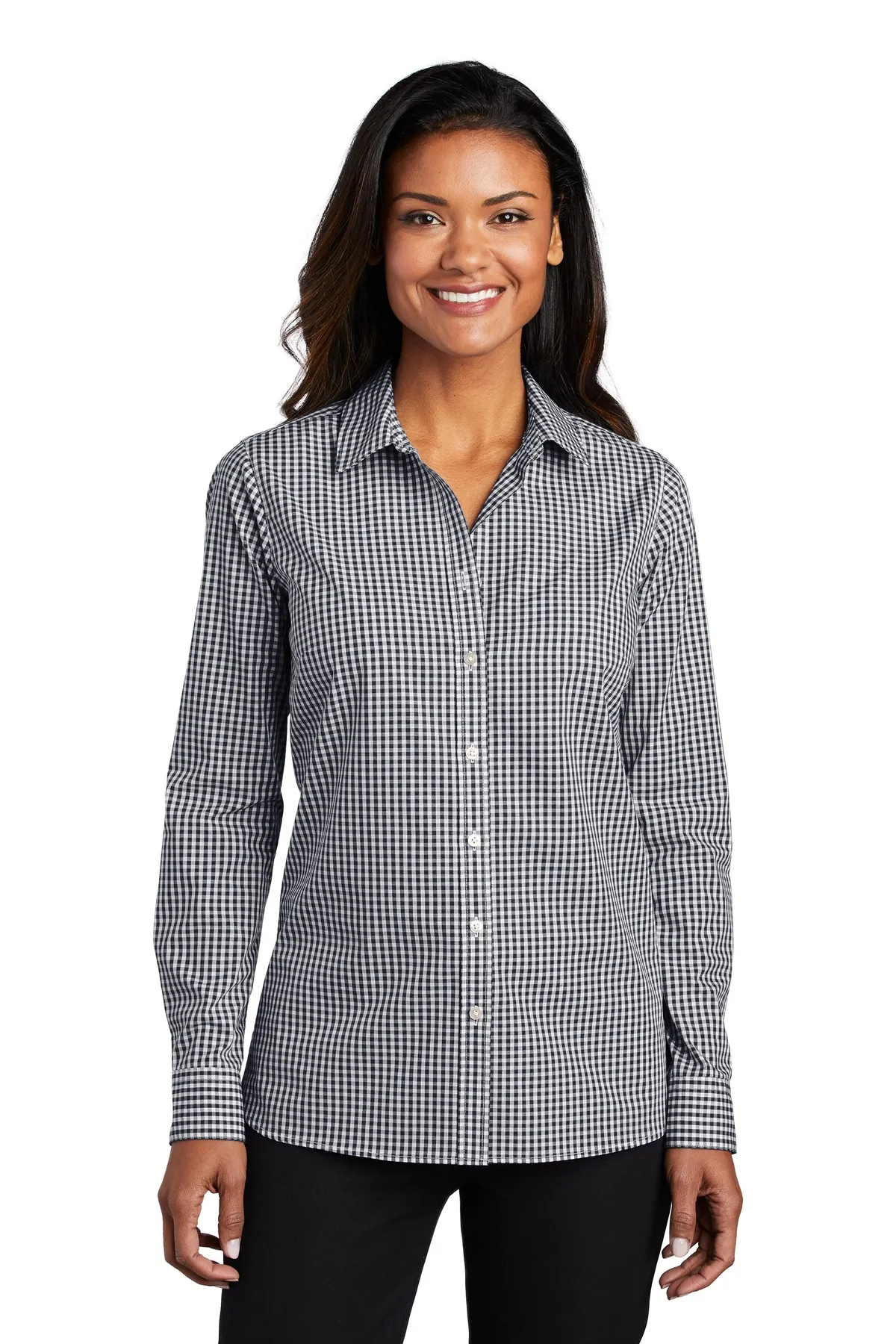 Port Authority Clothing LW644 Port Authority    Ladies Broadcloth Gingham Easy Care Shirt SKU: LW644