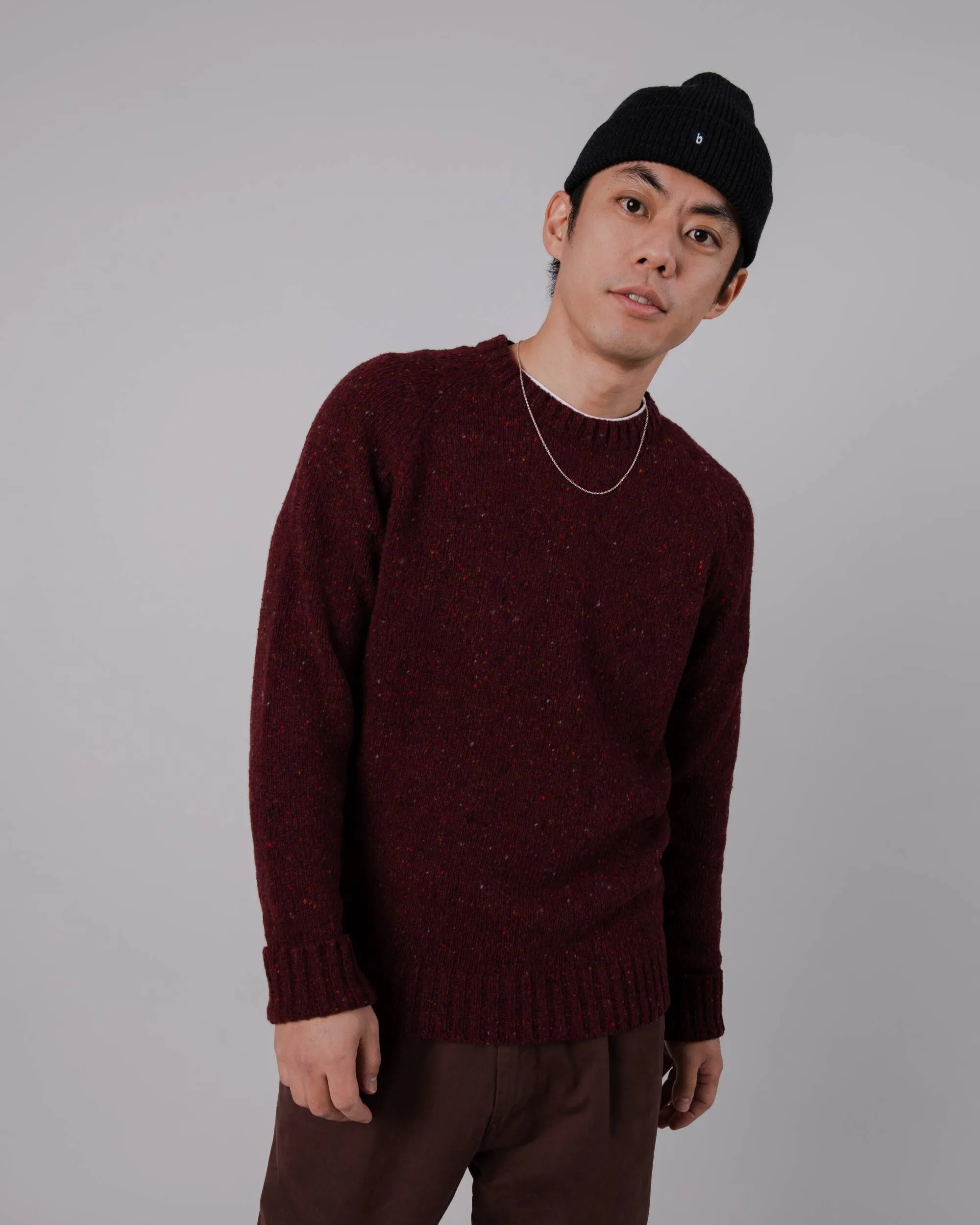 Raglan Wool Sweater Bordeaux