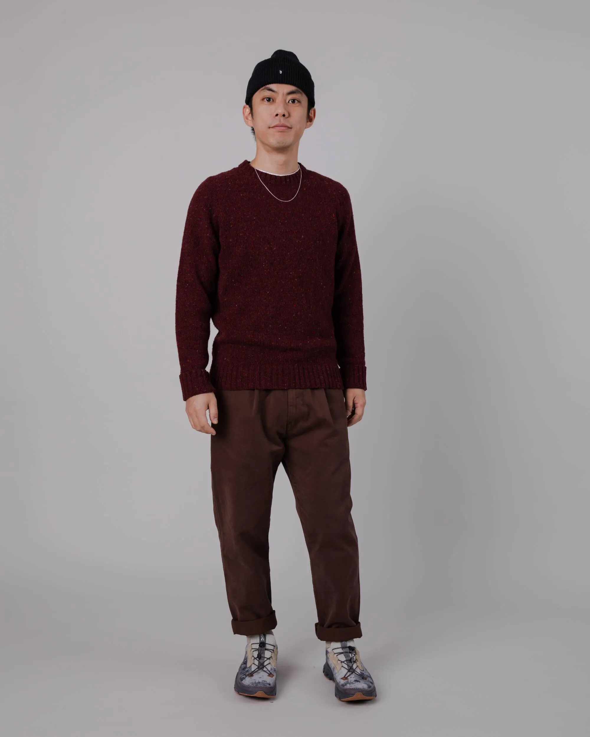 Raglan Wool Sweater Bordeaux