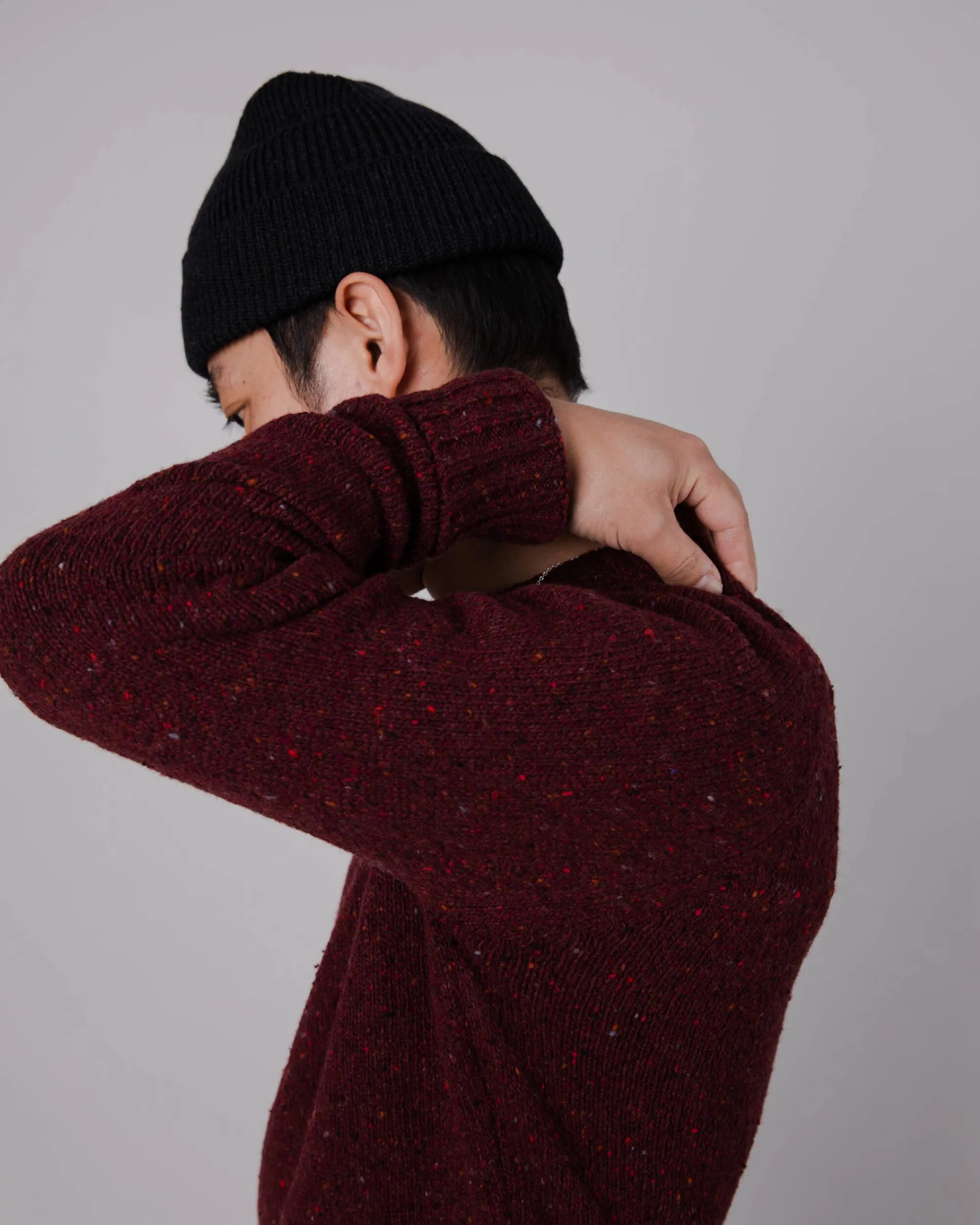 Raglan Wool Sweater Bordeaux