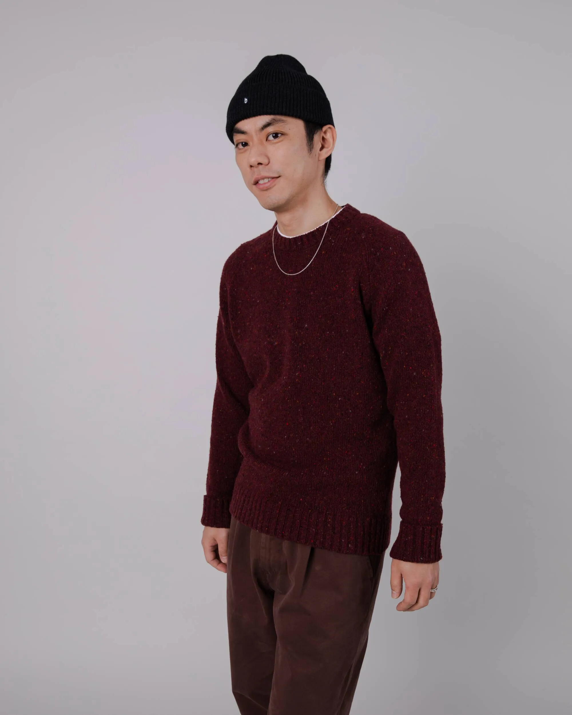 Raglan Wool Sweater Bordeaux