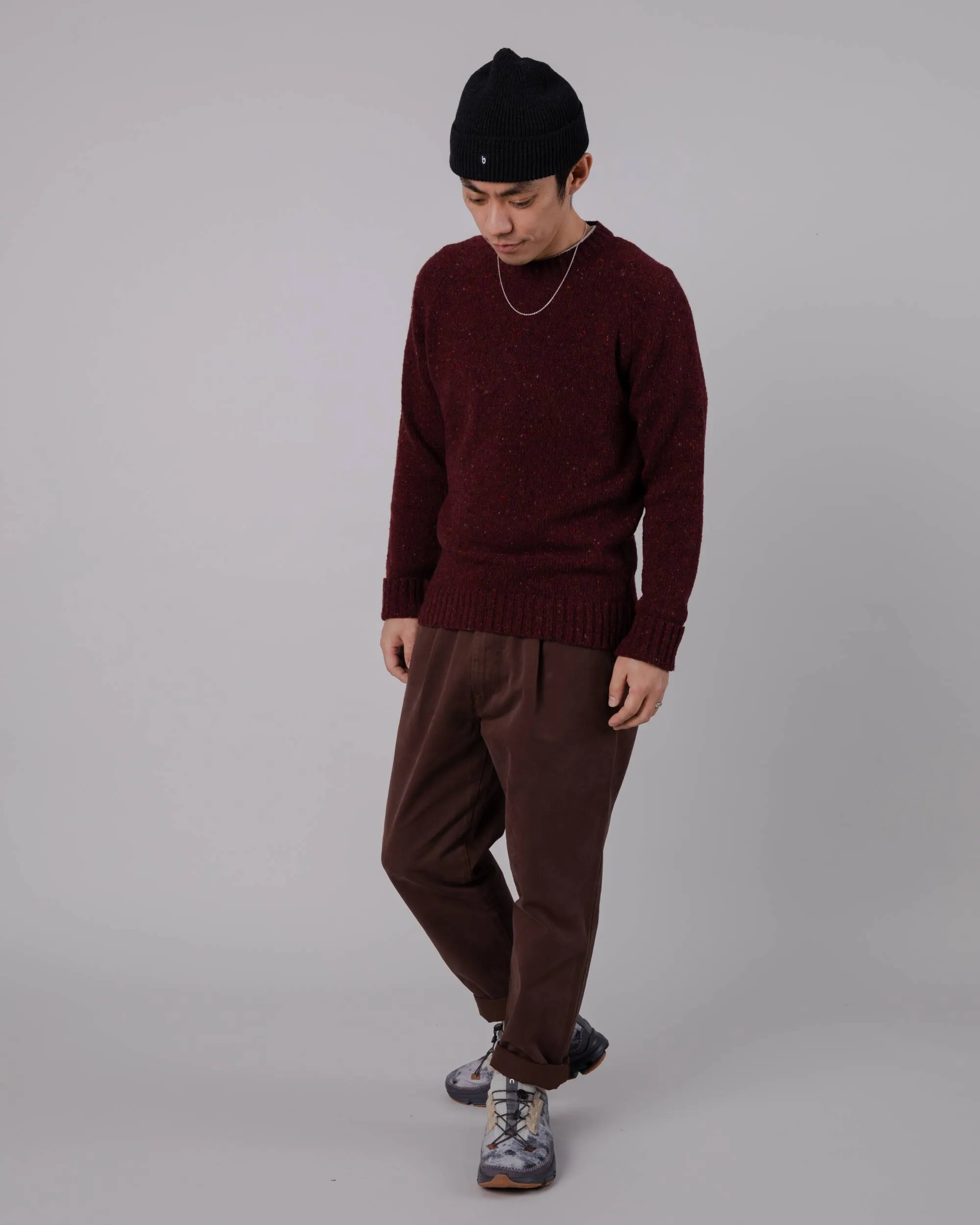 Raglan Wool Sweater Bordeaux