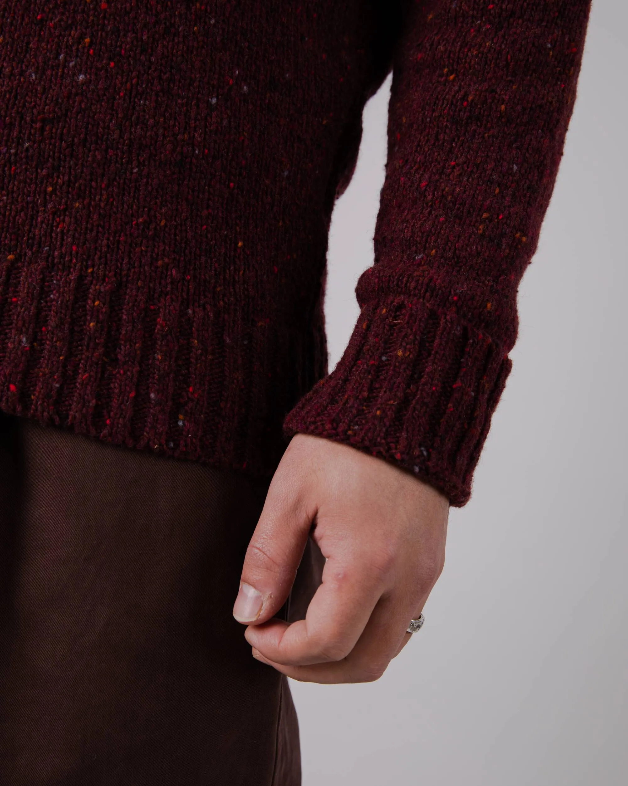 Raglan Wool Sweater Bordeaux