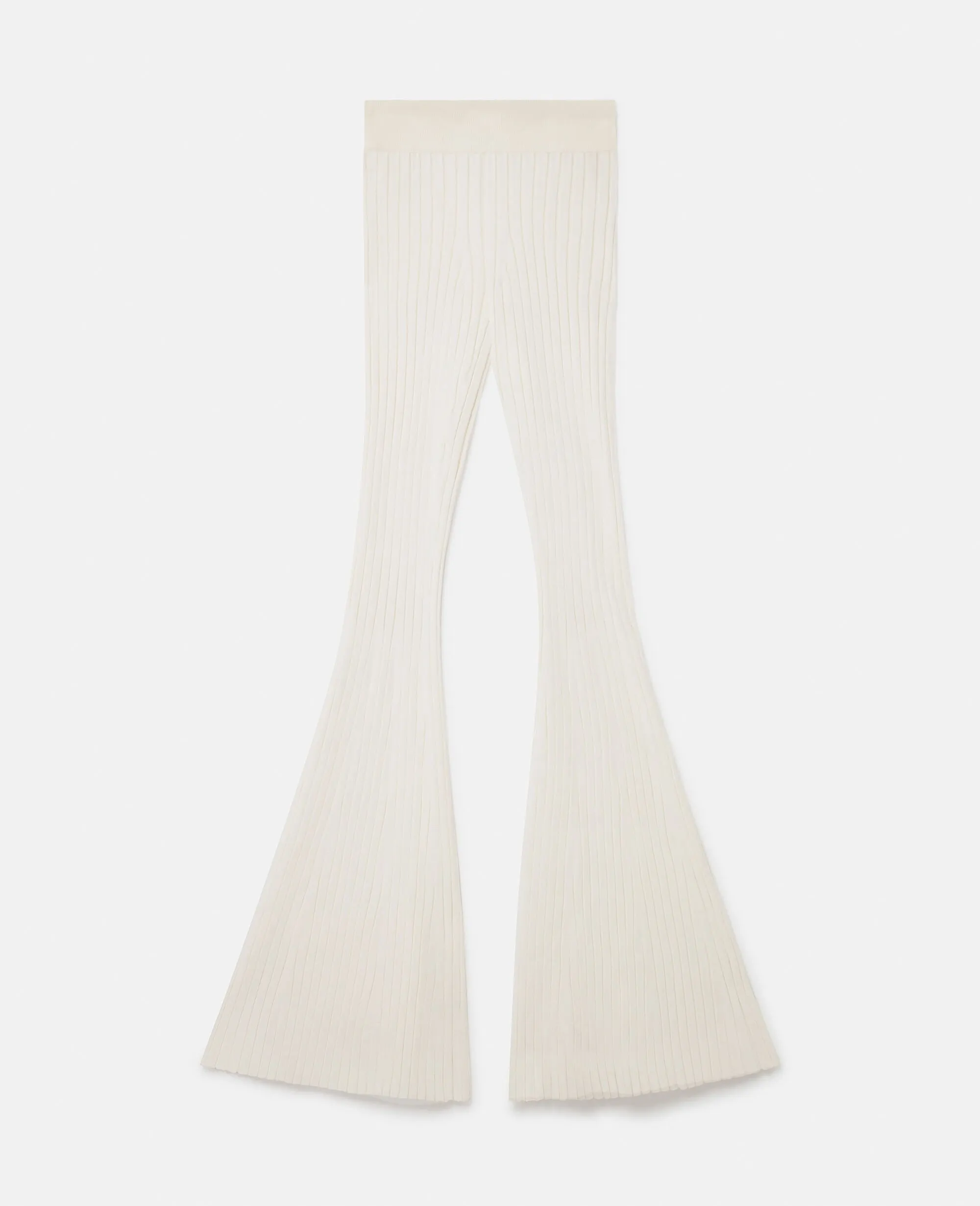 Ribbed Mid-Rise Flared Pants