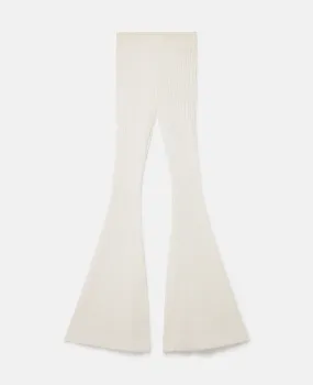 Ribbed Mid-Rise Flared Pants