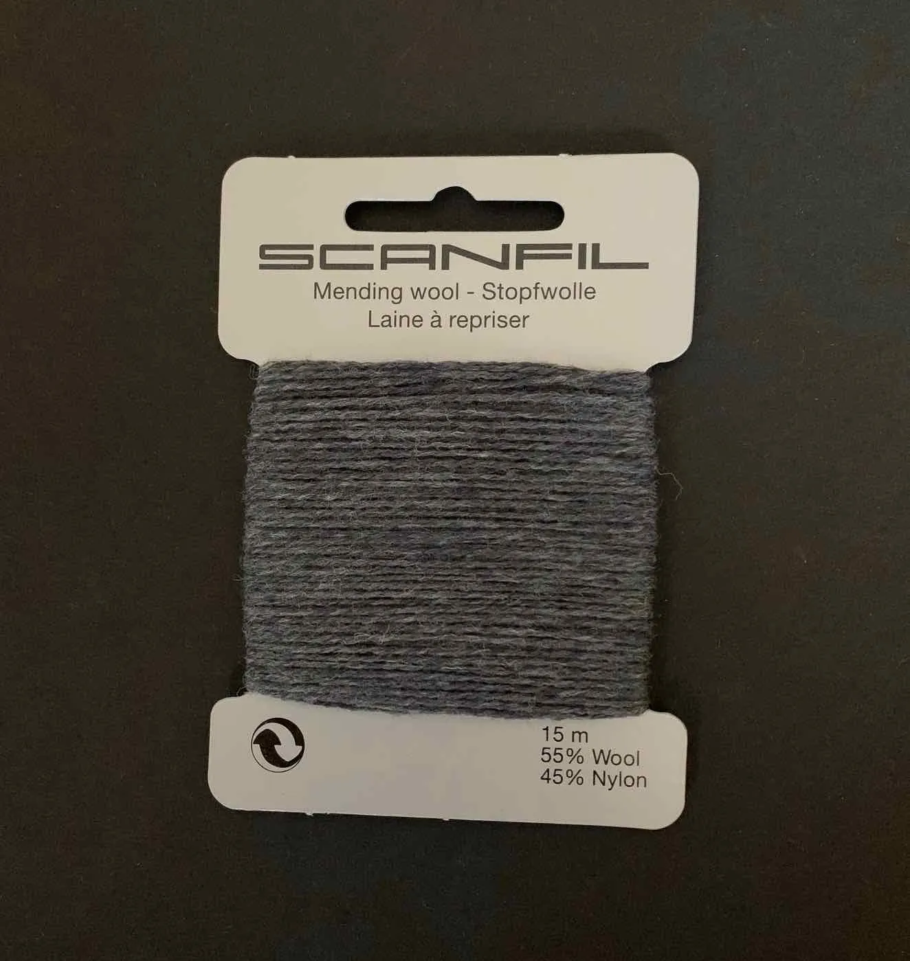 SCANFIL  Wool Darning Thread  Dark Grey