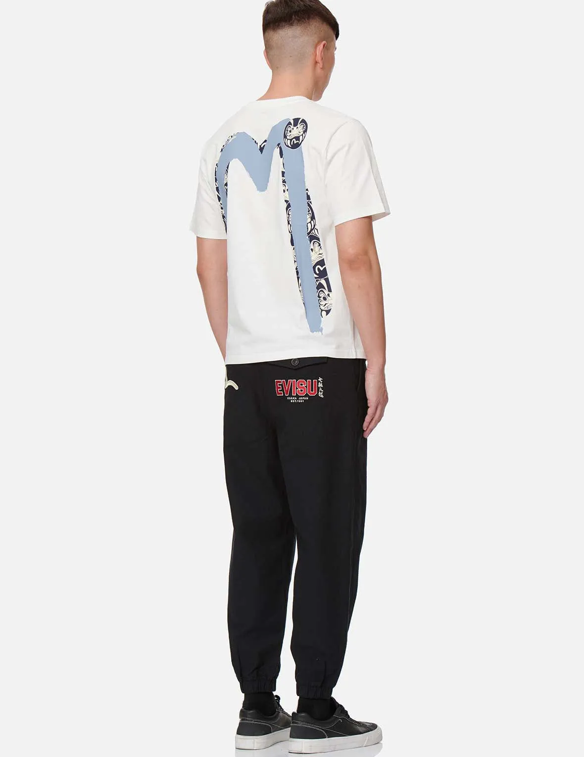 Seagull and Logo Embroidery Woven Jogger Pants