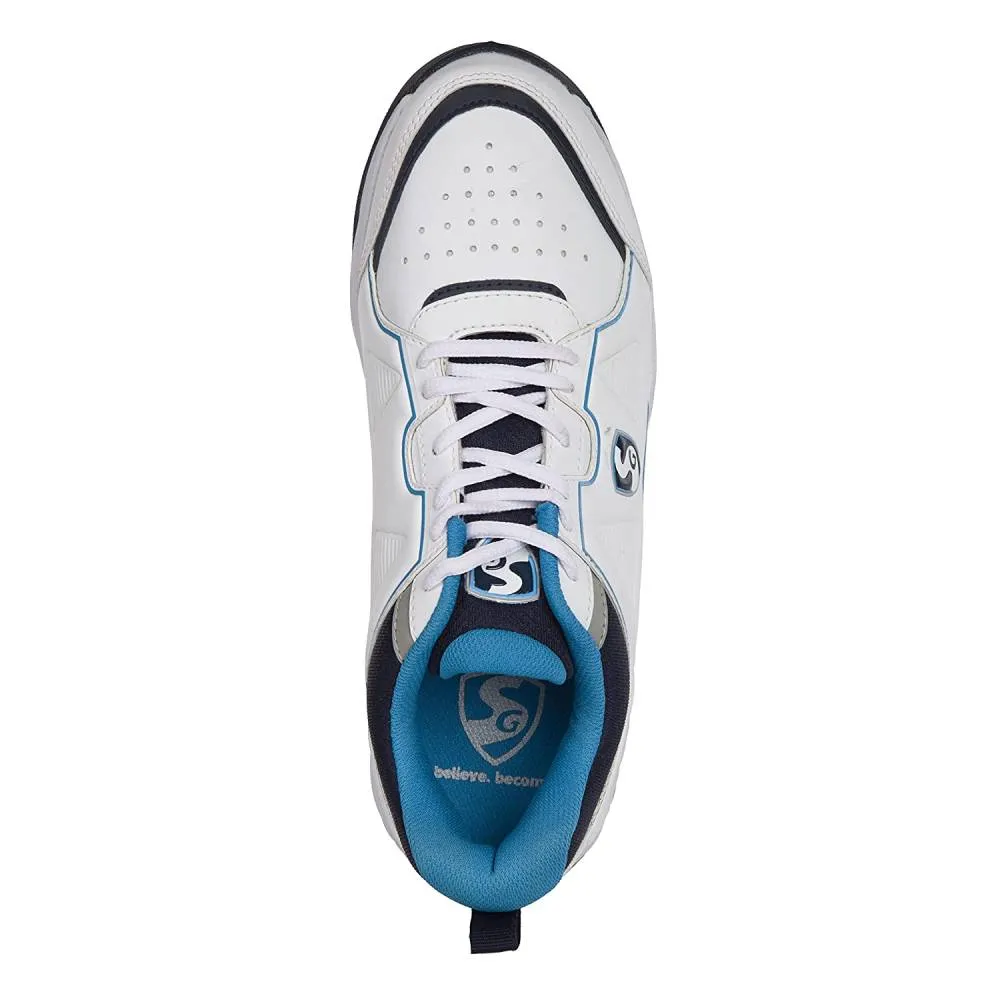 SG Men's Club 5.0 Cricket Shoe (White/Navy/Teal)