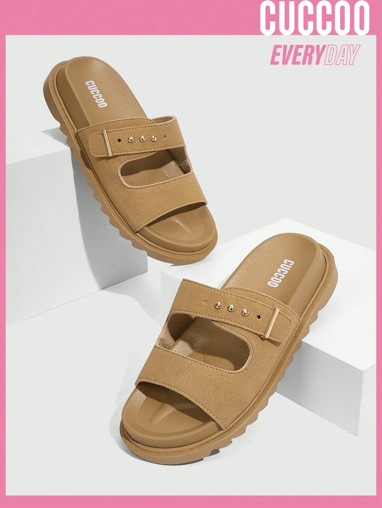 Shoes Flat Fashion Sandals, Brown For Spring And Summer