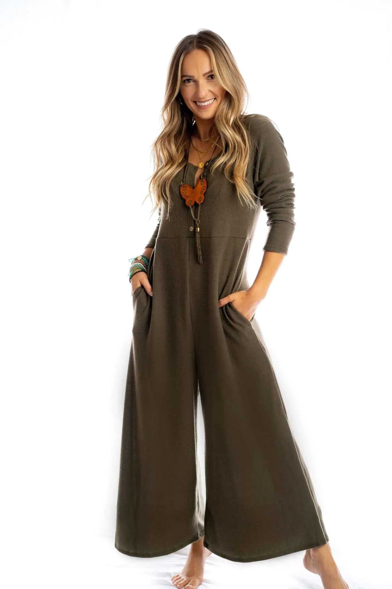 Simply Comfort Jumpsuit - Olive