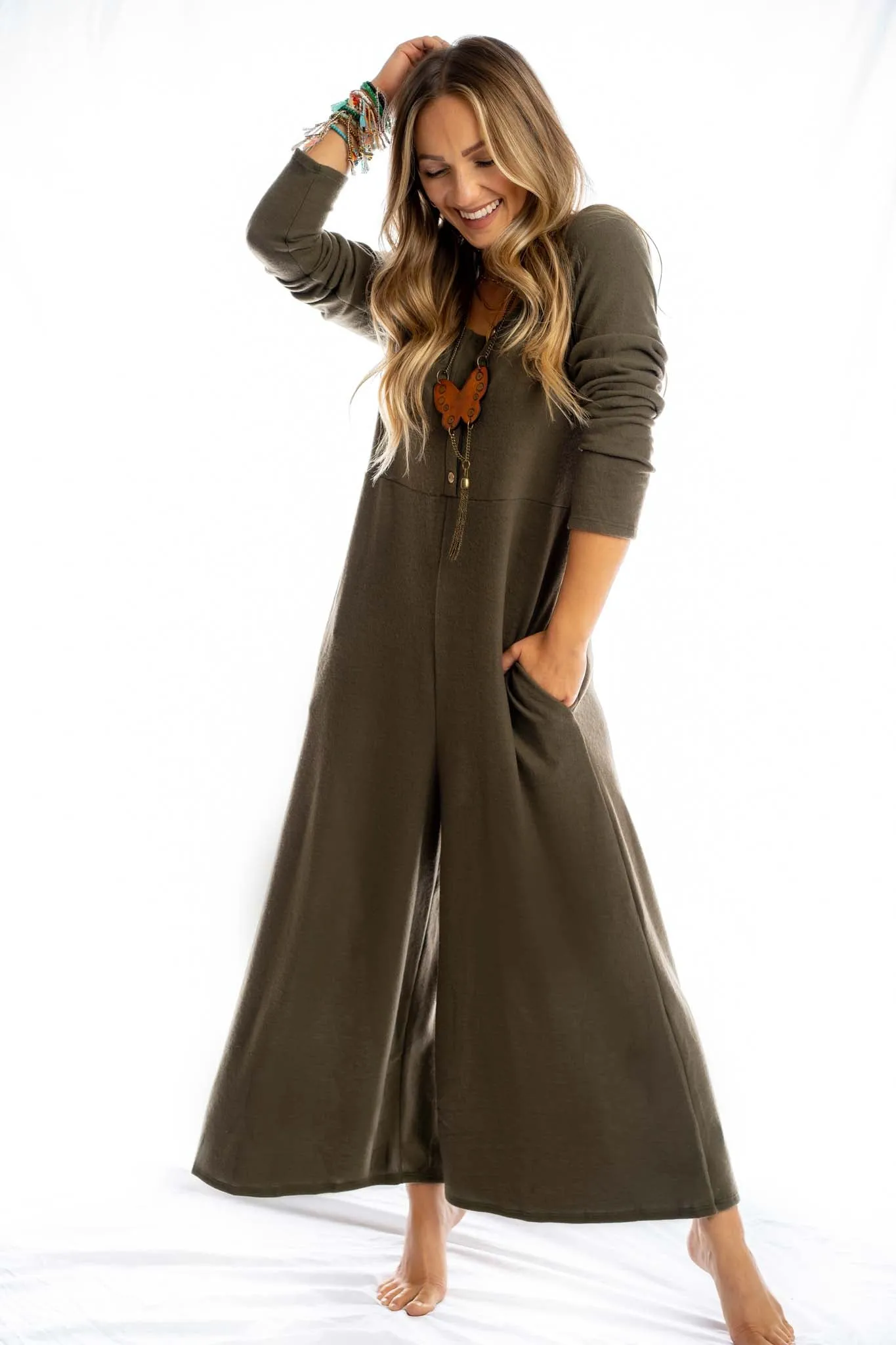 Simply Comfort Jumpsuit - Olive