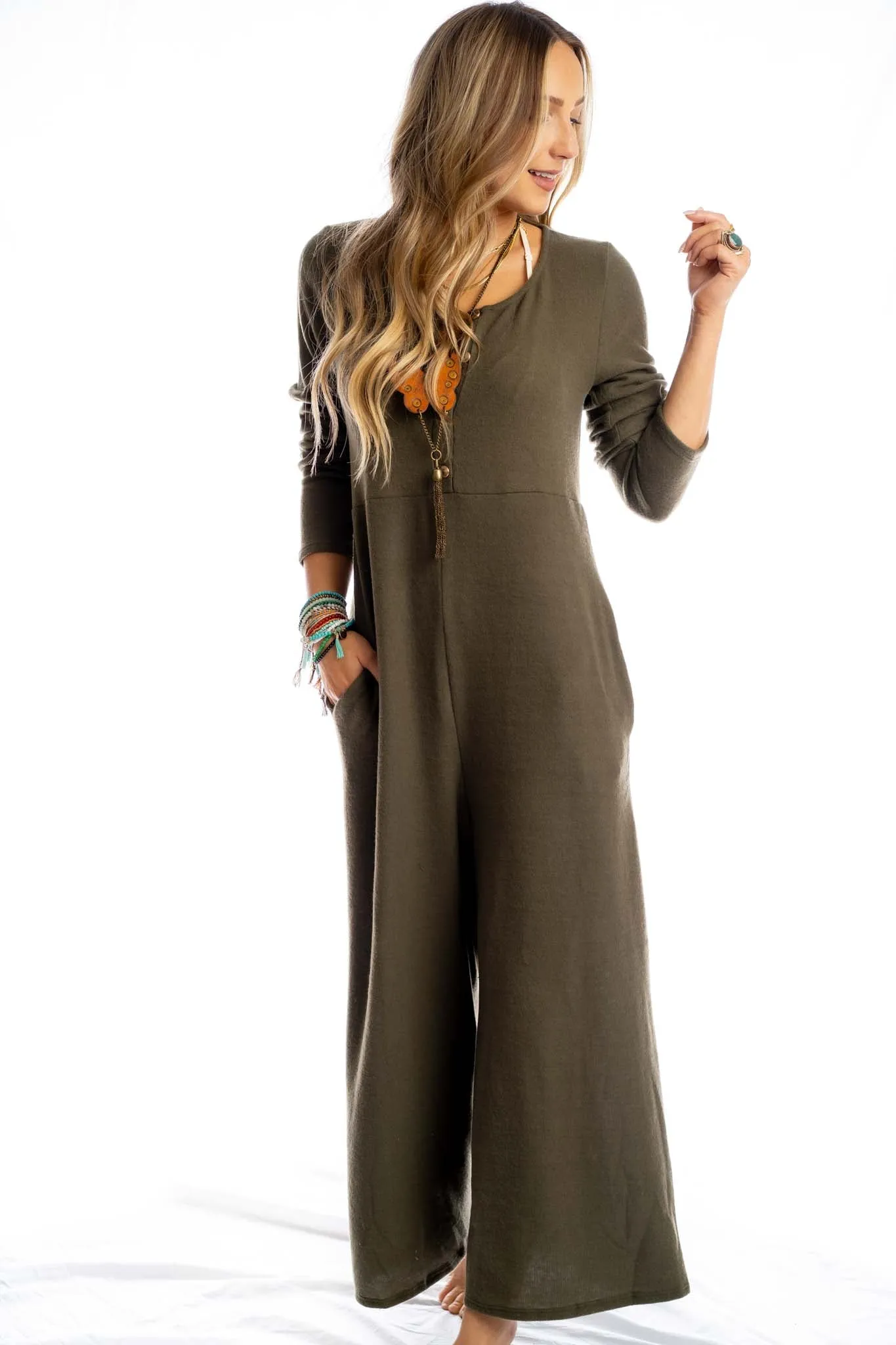 Simply Comfort Jumpsuit - Olive