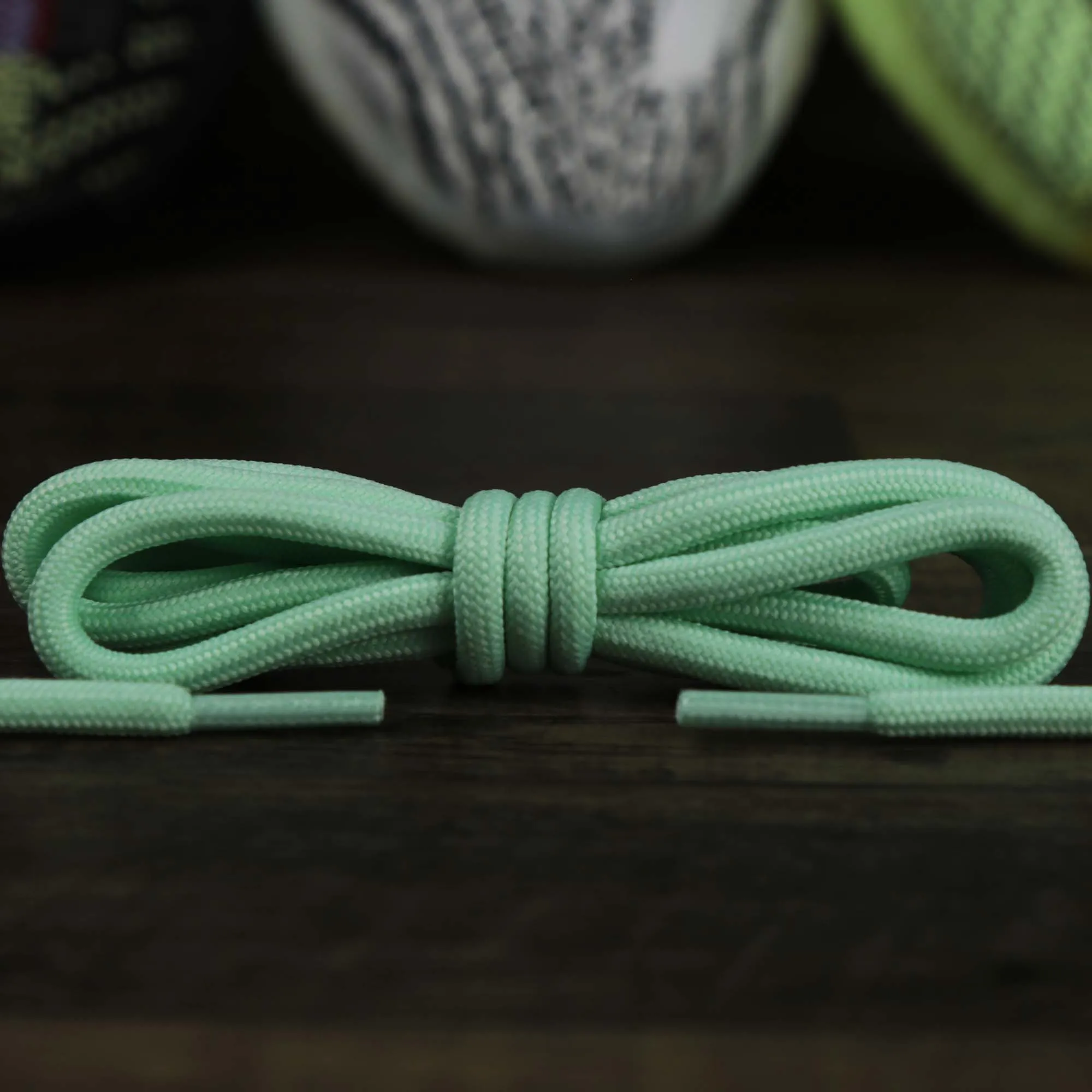 Solid Rope Mint Shoelaces with Mint Aglets | 120cm Capswag