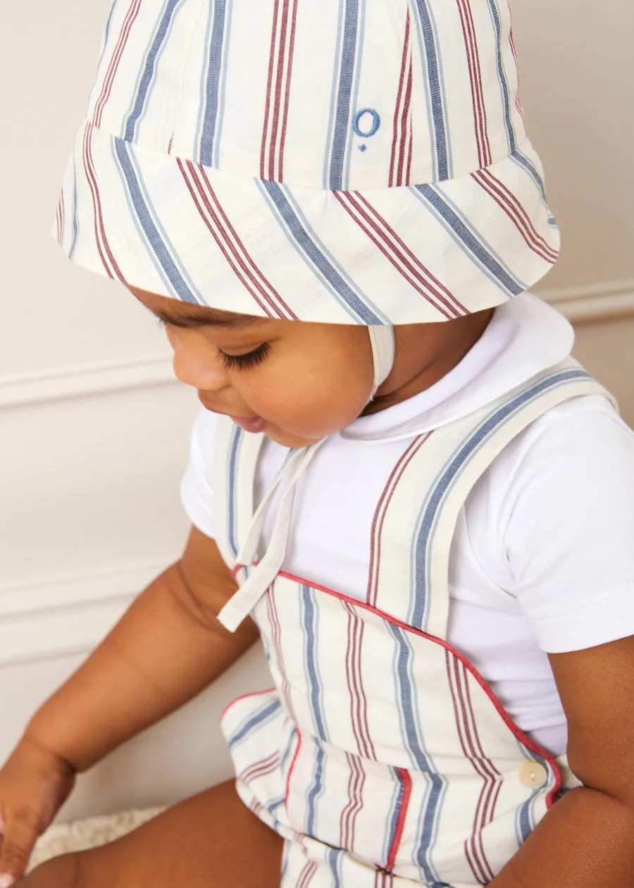 Striped Beach Hat in Red (S-L)