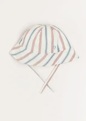 Striped Beach Hat in Red (S-L)