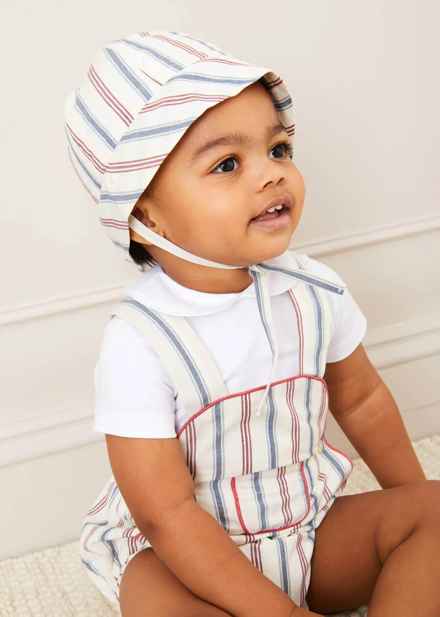 Striped Beach Hat in Red (S-L)