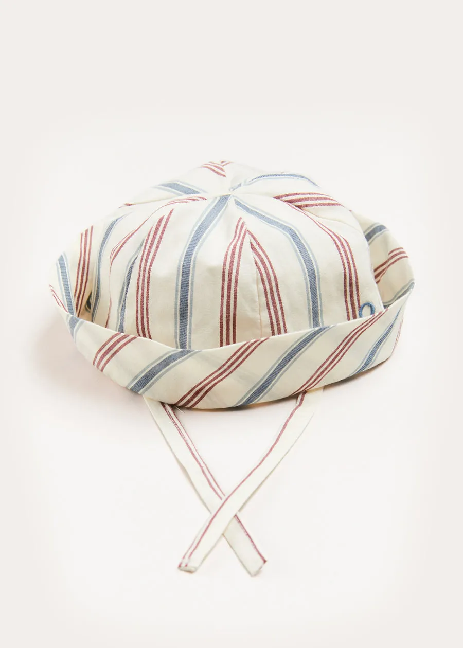 Striped Beach Hat in Red (S-L)