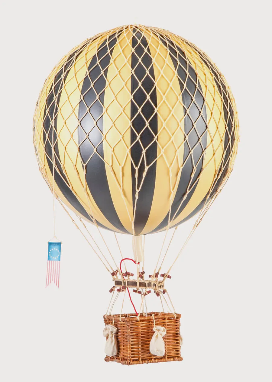 Striped Large Hot Air Balloon in Black