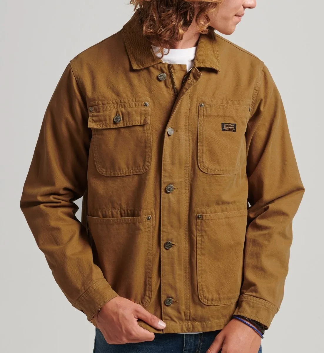 Superdry Vintage Ranch Canvas Jacket Denim Co Tobacco