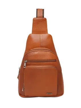 Teakwood Genuine Leather Cross Body Sling Messenger Bag || Lightweight Backpack Chest Shoulder Bags for Travelling, Hiking, Cycl