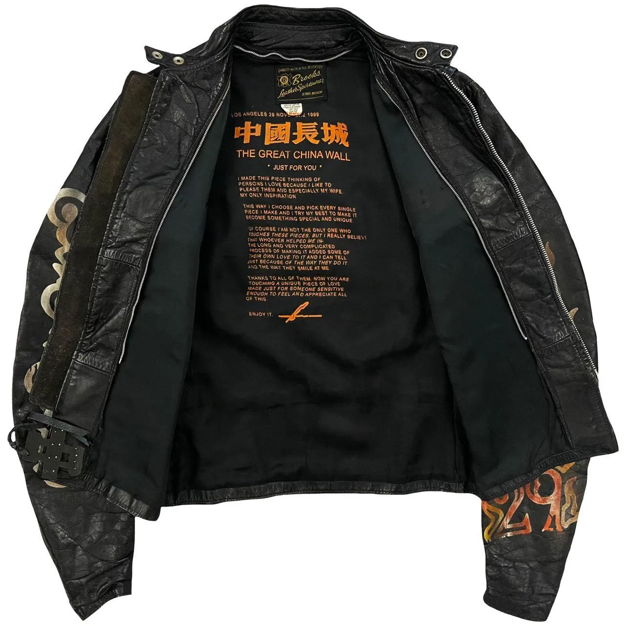 The Great China Wall Leather Biker Jacket