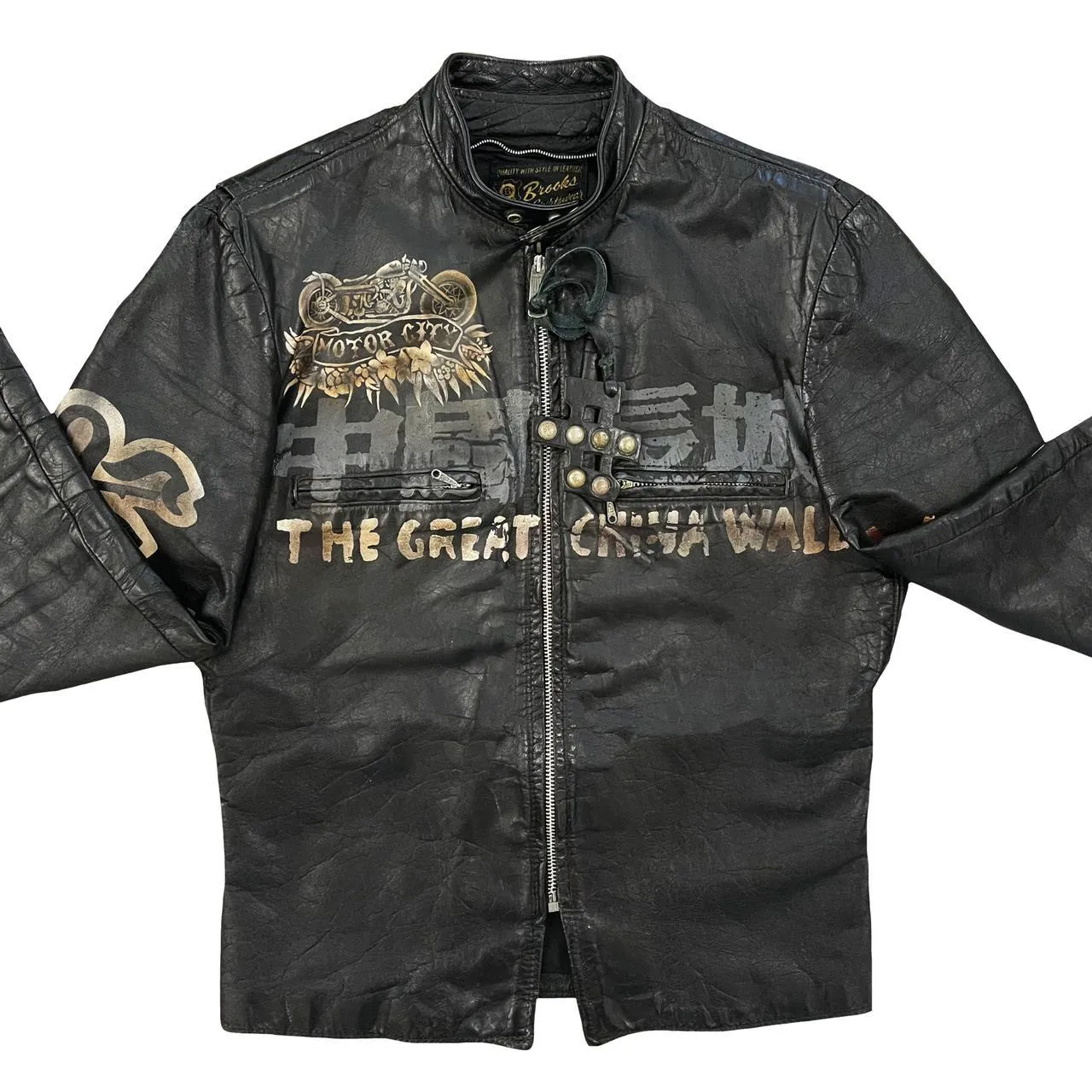 The Great China Wall Leather Biker Jacket