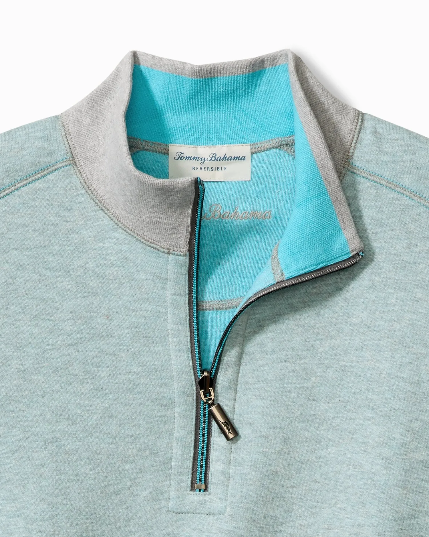 Tommy Bahama Flip Coast Half Zip Baja Shark Heather