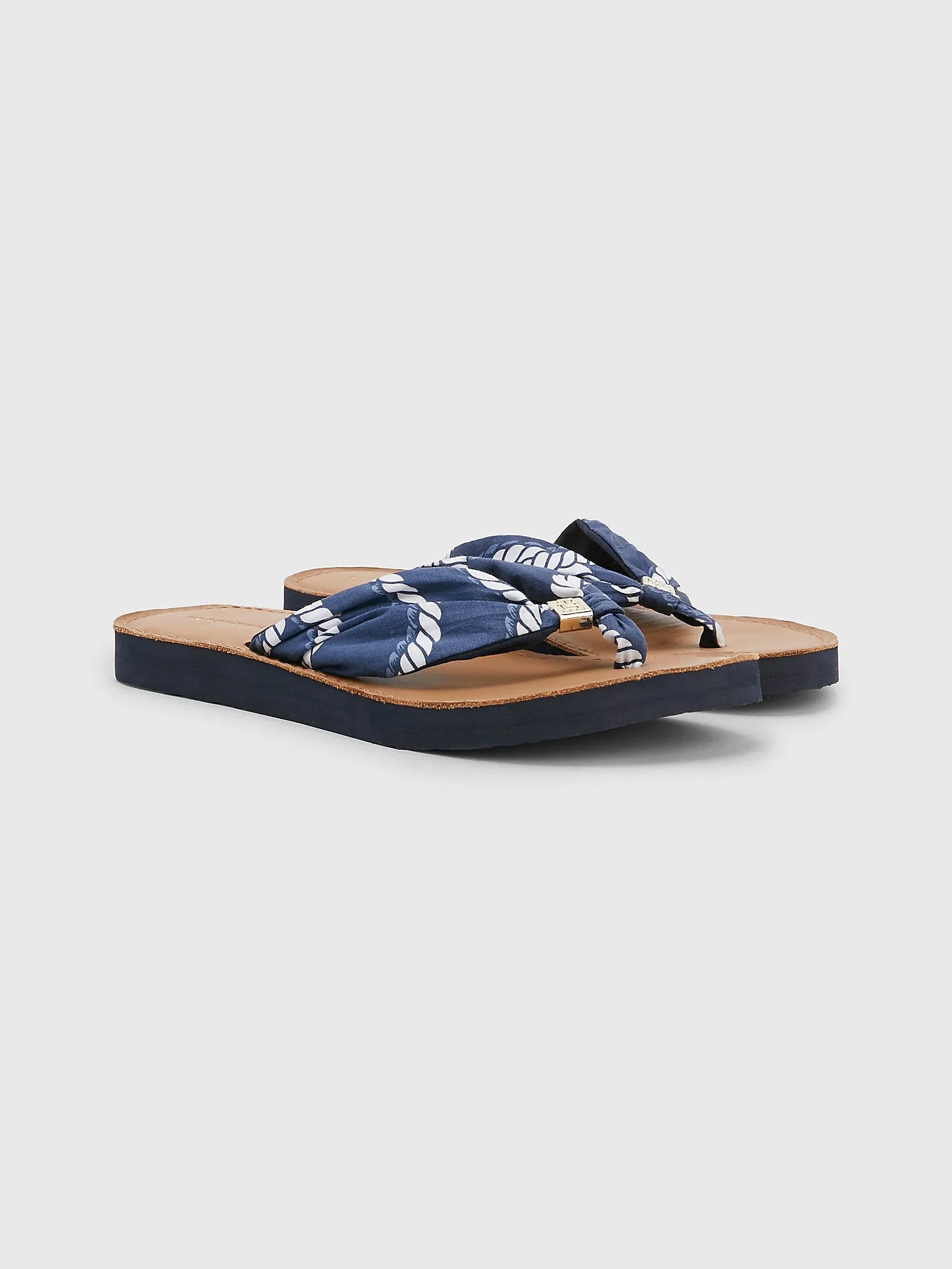 TOMMY HILFIGER Navy Elevated Rope Print Flip Flop