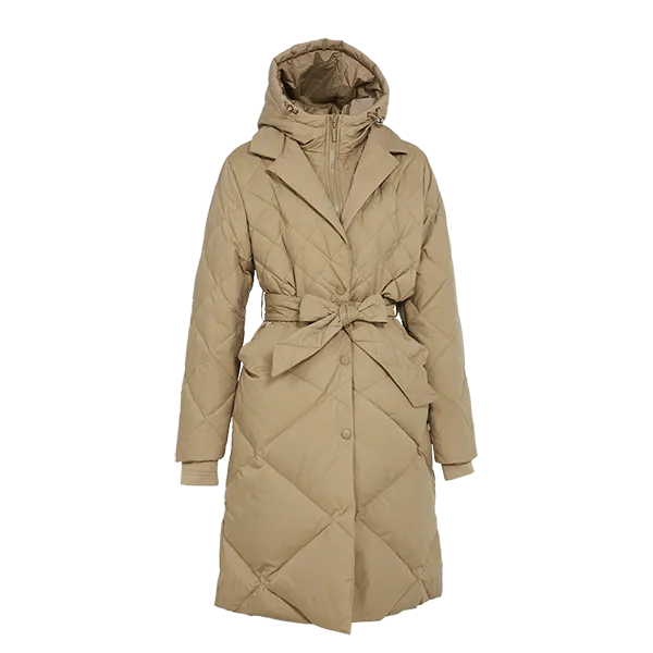 Trendy Coat Style Down Jacket With Detachable Bib With Hood