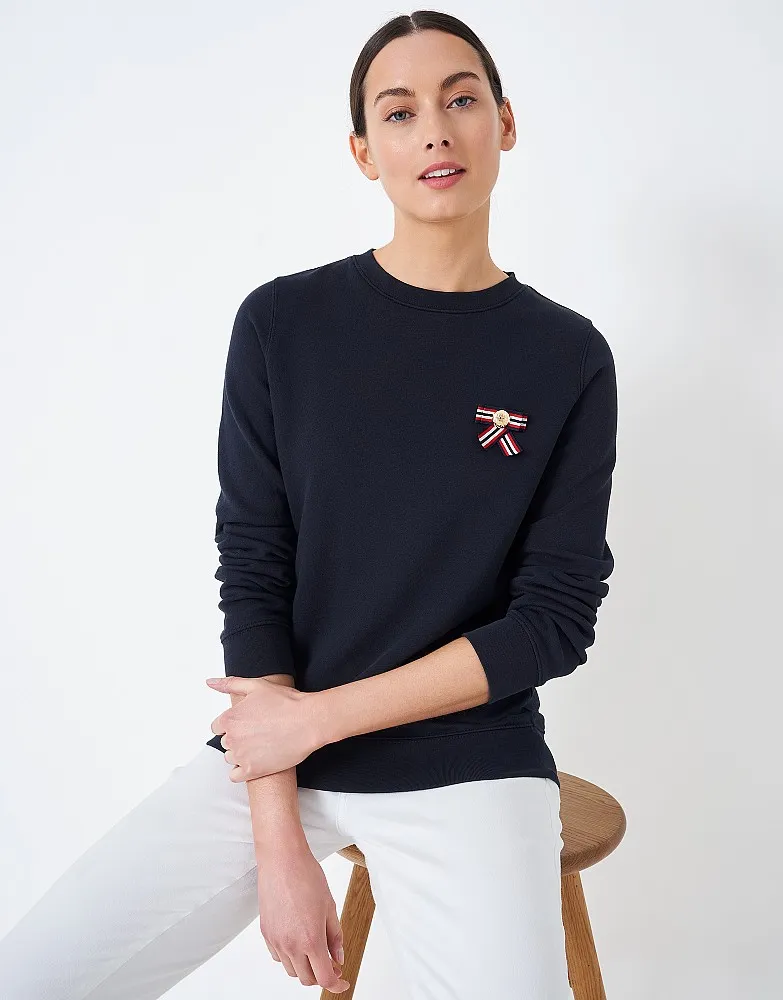 Women's Henley Crew Neck Sweatshirt from Crew Clothing Company - Dark Blue