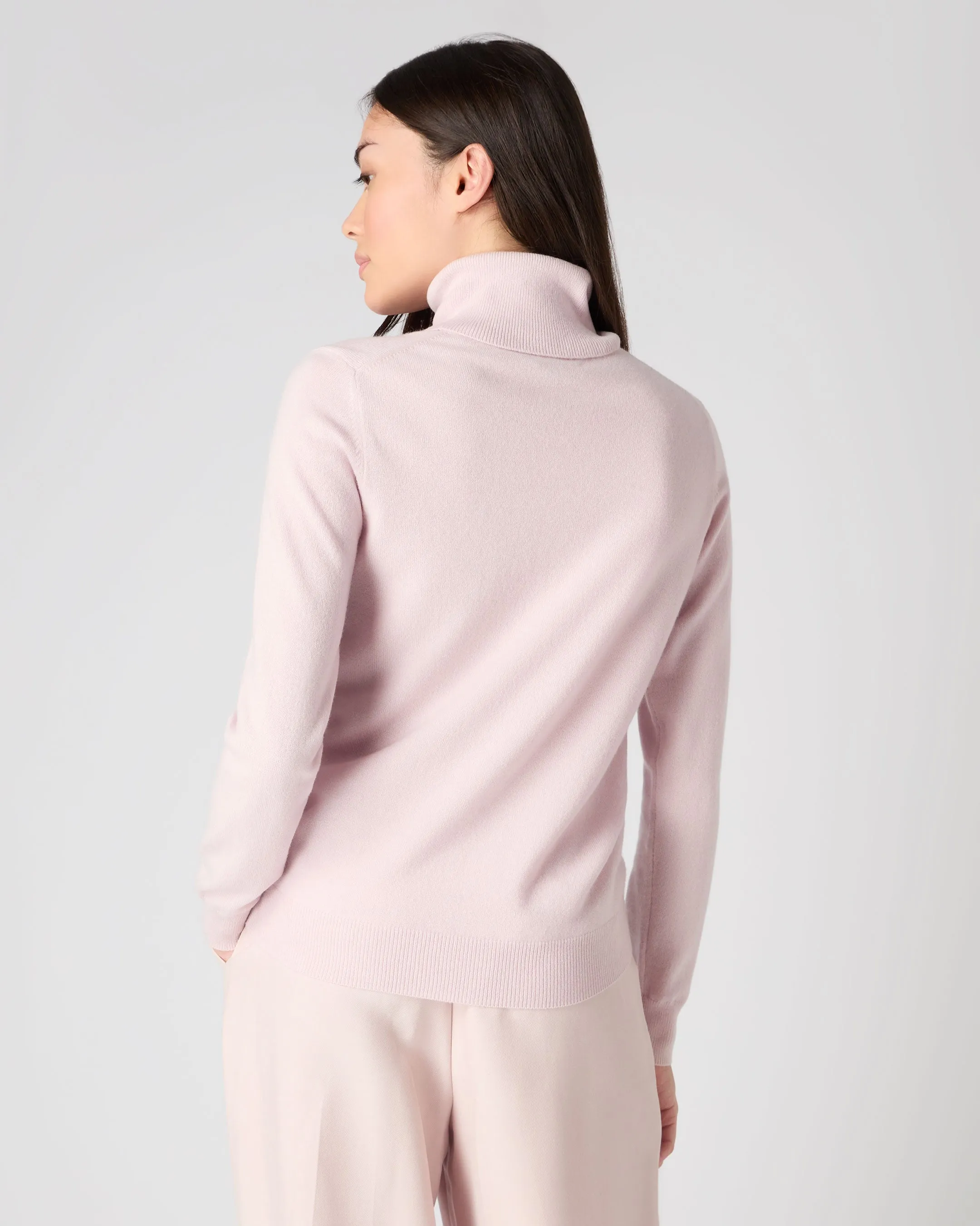 Women's Luna Roll Neck Cashmere Jumper Quartz Pink