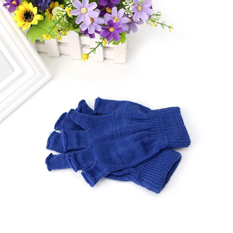 Women's Winter Soft Knitted Elastic Stretch Half Finger Fingerless Gloves