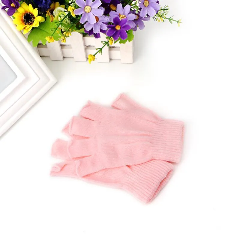 Women's Winter Soft Knitted Elastic Stretch Half Finger Fingerless Gloves