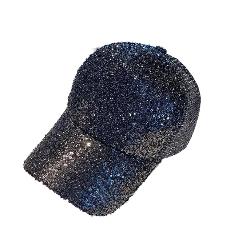 Zoey Sequins Hat in Black